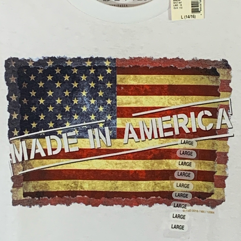 5 Star T-Shirt American Flag Made In America Sz L - Picture 2 of 5